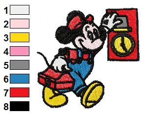 Mickey Mouse at Work Embroidery Design